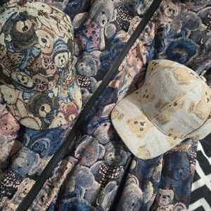 Men's Bear Pattern Jacket And Two Matching Bear Hats